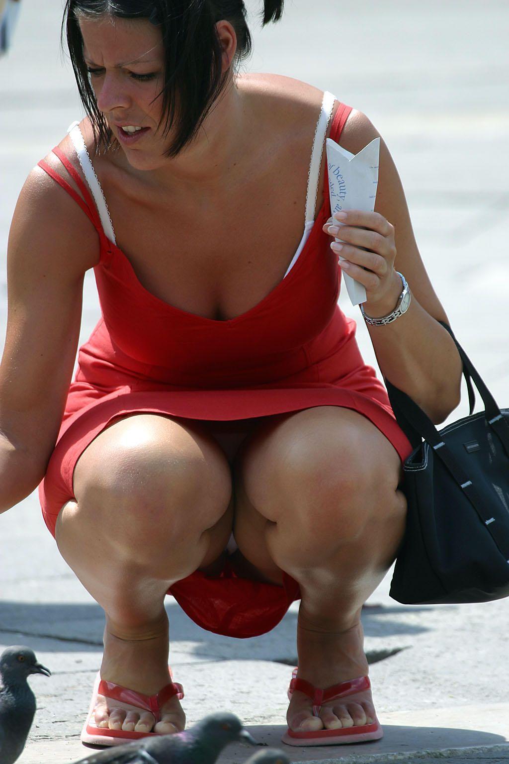 Candid sex gallery of A pantyhosed lady in outdoor upskirt images.